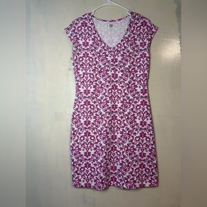 Title nine women’s Daring Diamelete dress v neck paisley size S stretch preppy